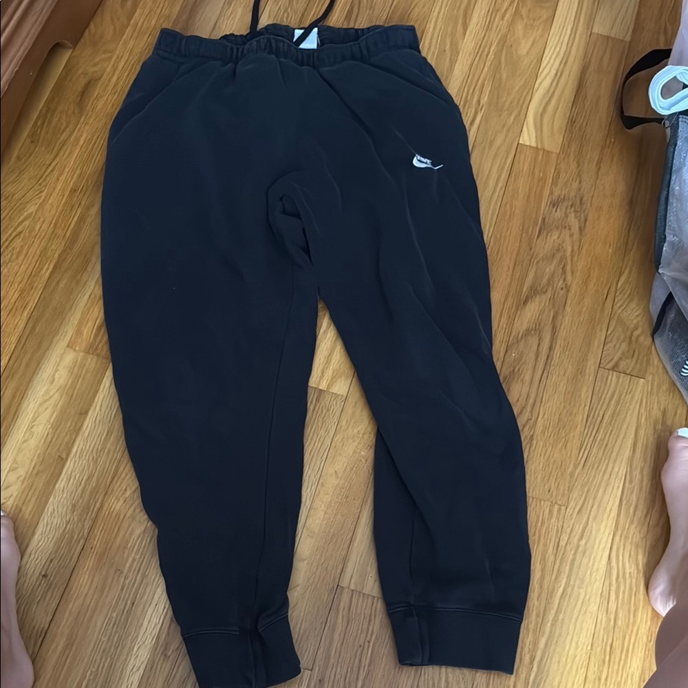 Nike Black Tapered Sweatpants with Elastic Cuffs